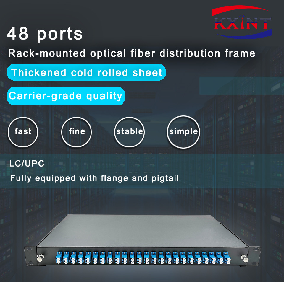 1U 19" LC UPC 48 Cores ODF Rack Fiber Patch Panel Frame Drawer Type