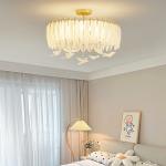 Creative Glass Feather Chandelier Modern Living Bedroom Kitchen Island Hanging