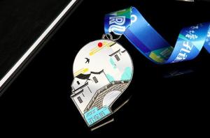 China Flower Shape Embossed Sandblasted Silver Custom Medals wholesale