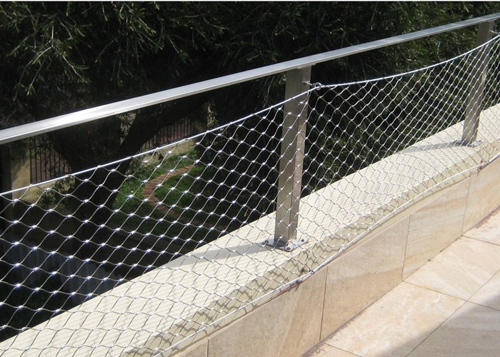 Silver Stainless Steel Ferrule Rope Mesh For Protection Free Sample