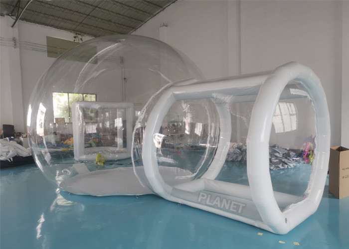 3m 5m Camping Inflatable Clear Bubble Tent With Airtight Tunnel