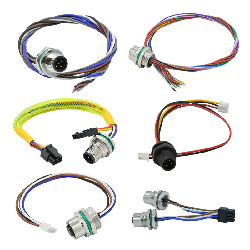 Electrical Waterproof Circular Connector A Code 3 4 5 Pins M12 Sensor Connector Molded Cable