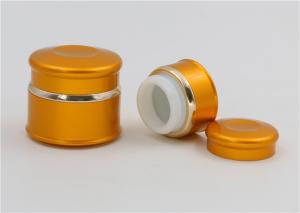 China Aluminium Glass Cosmetic Jars Containers 15ml 20ml 50ml Gold Color wholesale