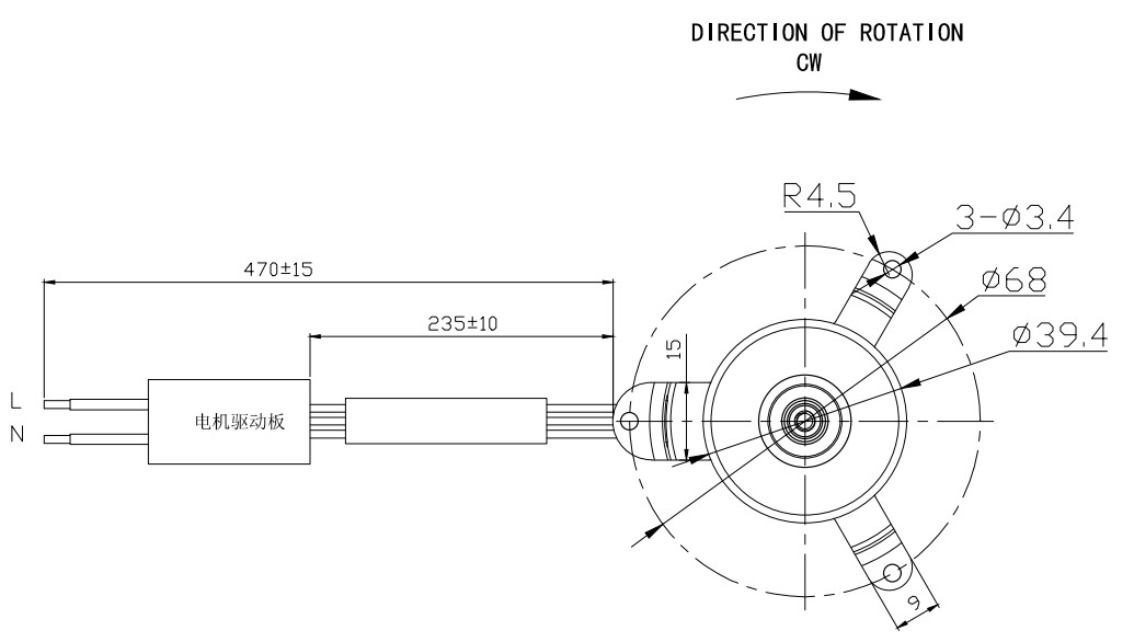 Foc Control Fan Bldc Motor Pwm Speed Adjustment With Power Supply Pcba