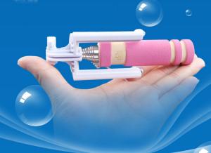 China Super Mini Wired pocket Selfie Stick Handheld foldable mini selfie stick with cable wholesale
