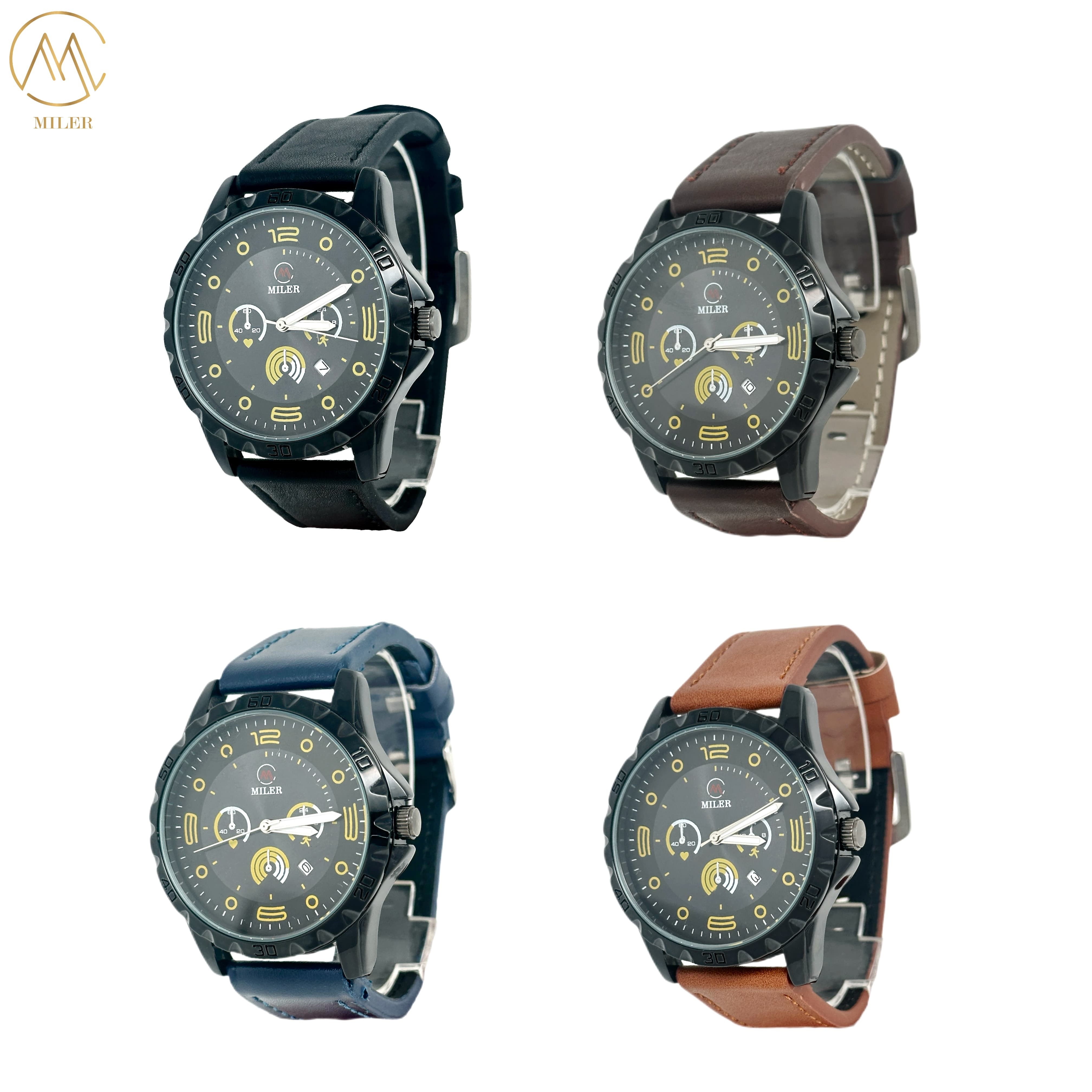 Customized LOGO Quartz Wrist Watch with Laser Printing Logo Case Back