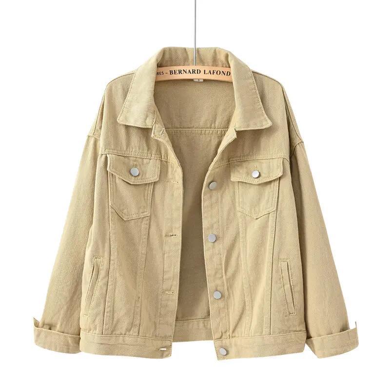 Women&prime;s Denim Jean Jacket Women Casual Outwear Fall Jacket Denim Button up Coat Oversize Denim Jacket for Ladies