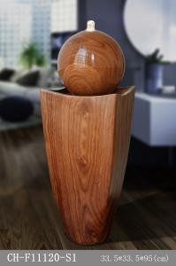 China Light Luxury Ellipse Wood Rattan Effect Water Fountain wholesale