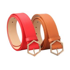 China Alloy Buckle Ladies Leather Belt Dress Women 3.4cm Jeans Decorative wholesale