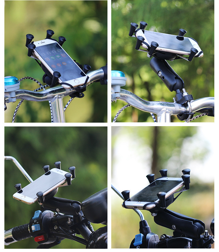 Anodizing 6 Claws X Claw Motorcycle Phone Mount Anti Skid Phone 8 Use