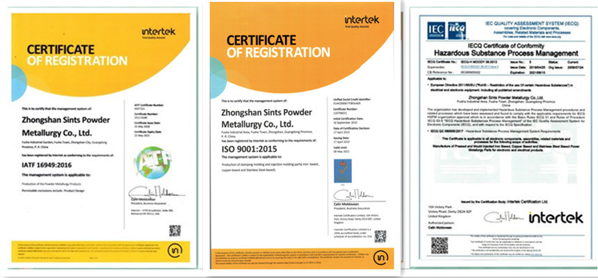 Accuracy Powder Metallurgy Gears Metal Wheel Gear With ISO9001 Certification
