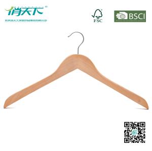 China Betterall High-end Burlywood Wooden Shirts Hanger with Metal Hook wholesale