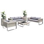Wicker Lounge Setting Rust Proof Outdoor Garden Furniture