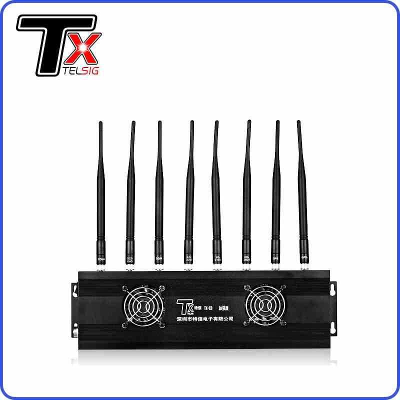Desktop 8 Band 3g Signal Jammer , Customized Frequency Bluetooth Signal Jammer
