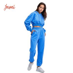 China Cotton 85% Cropped Loose Fit Cotton Set Womens Casual Suits Athletic Yoga Sets wholesale