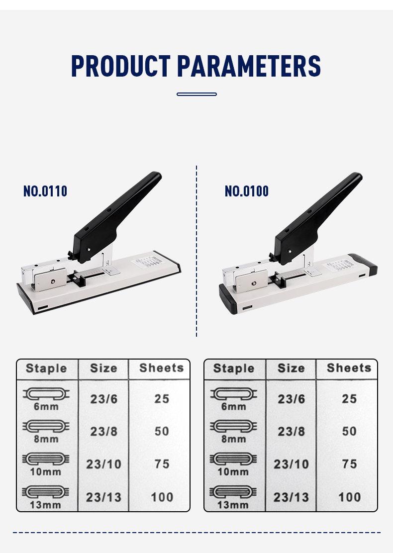 Manual Heavy Duty Stapler Machine for Office High Capacity 100 Sheets Big Book Stapler
