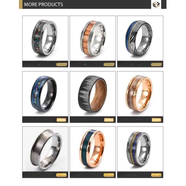 Black Forest Mountain Men'S Tungsten Wedding Band Diamond Shape 8mm With Whiskey Barrel Wood Liner