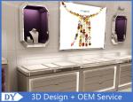 Customized good quality modern fashion wooden glass jewlery display case with