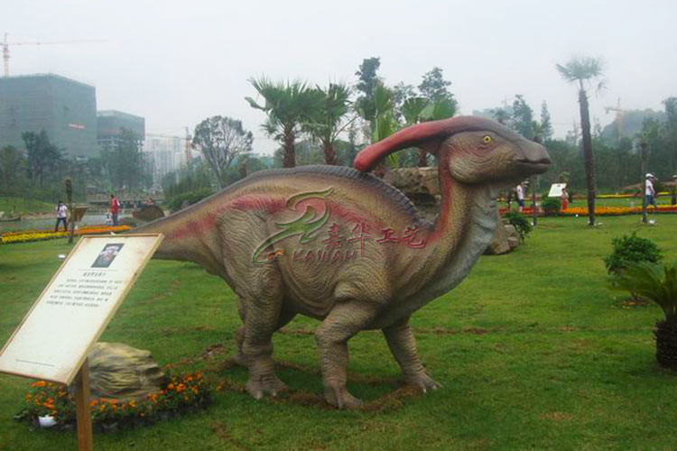 Water Proof Handmade Realistic Animatronic Parasaurolophus Dinosaur