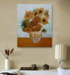Countryside Vincent Van Gogh Oil Paintings Sunflowers with Vienna Gold Leaf 20 x