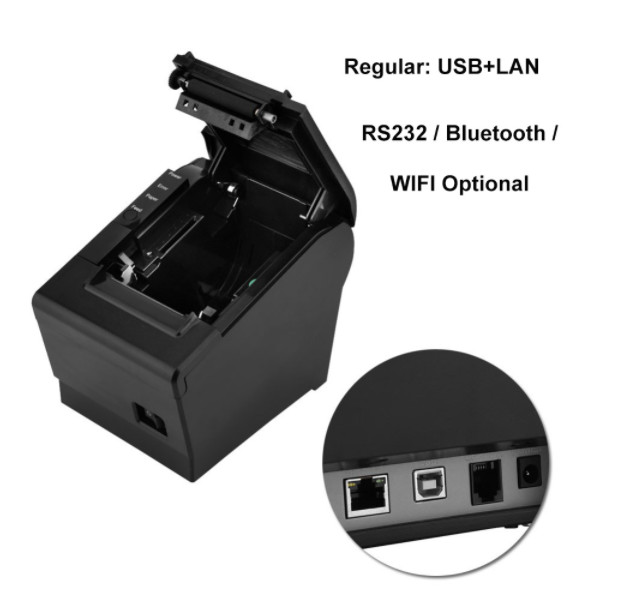 RS232 High Speed Laser Printer 80mm Desktop Label Printing Machine