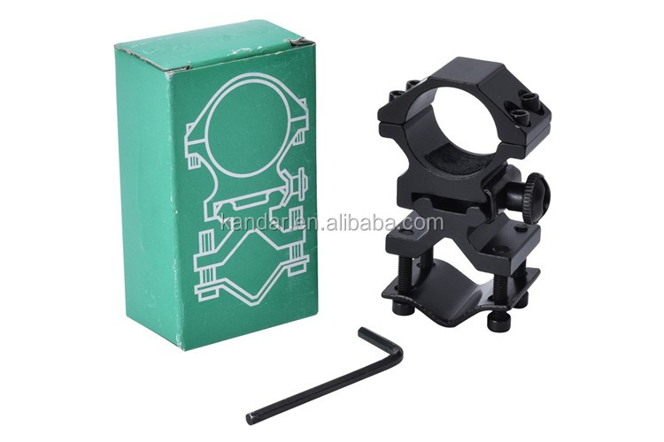 25.4mm Aluminum Alloy Detachable Dual Ring Mount for Black Flashlight and 100g Weight