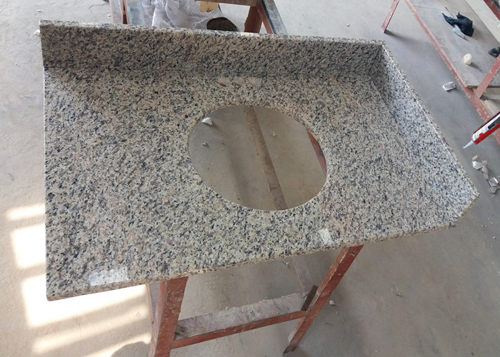 White Granite Prefab Vanity Tops Single Basin Hole With 2670 Kg / M³ Density