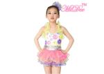Beauty Girls Ballet Dress / Dance Costume Halter Ruffle Sequin Rainbow Skirt