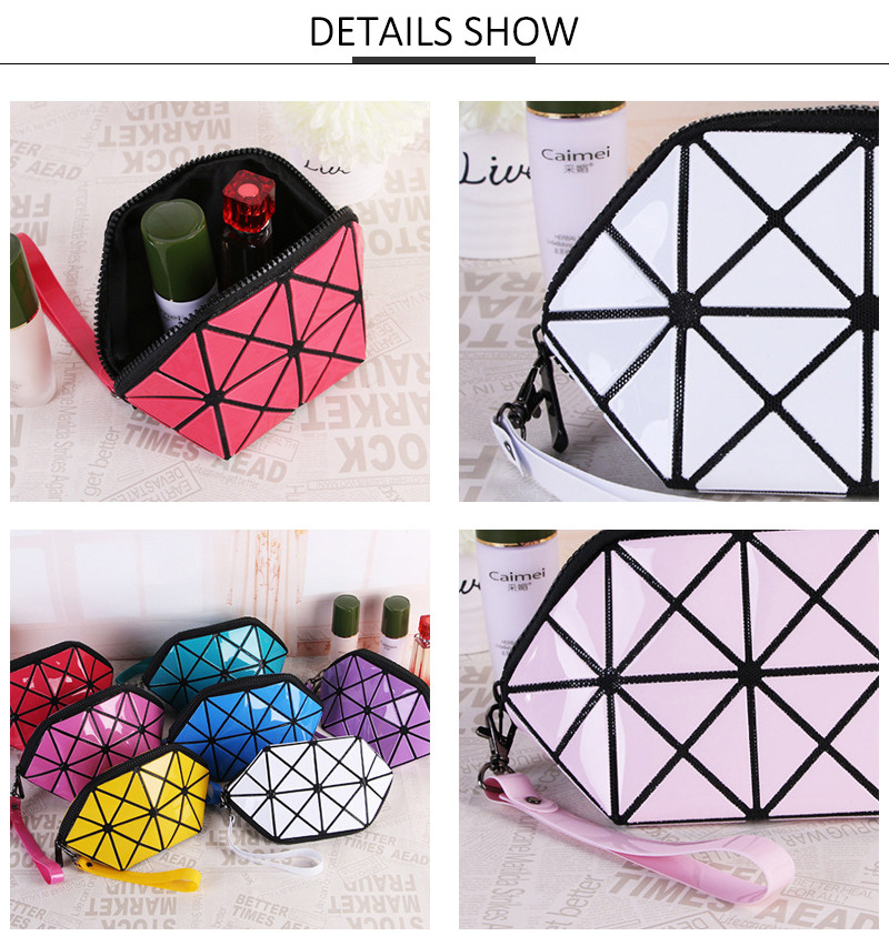 Wholesale Geometric Diamond Lattice Small Cosmetic Bag Fashion