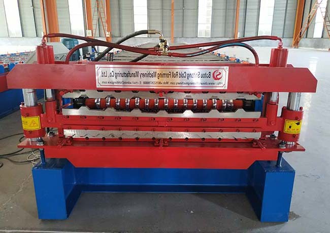 CE certificate double layer metal roofing sheet glazed tile roll forming machine with two different models