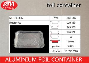 China L405 Aluminium Foil Packaging Rectangle Shape Shallow Tray Foil Container 600ml Volume wholesale