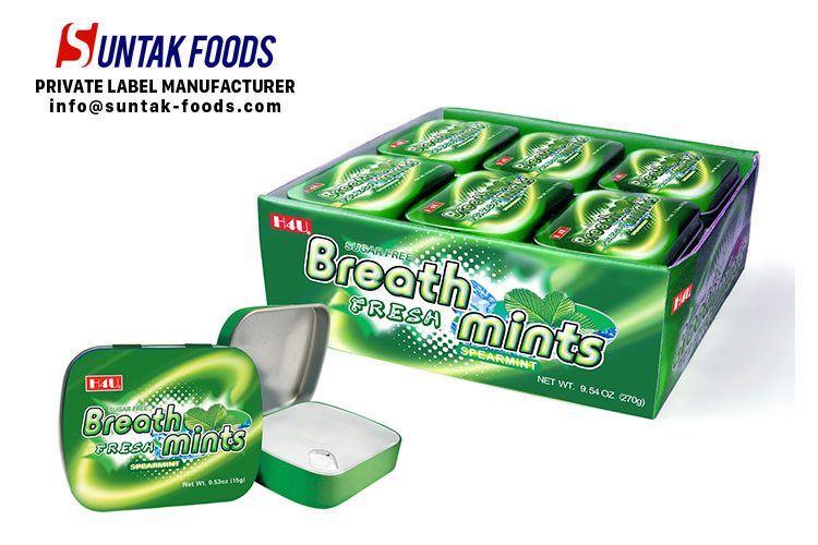 Breath Freshening Tin Box Candy , Sugar Free Fat Free Candy Eco - Friendly
