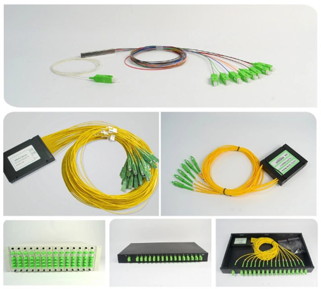 Micro Type PLC Optical Splitter 1x64 FC / APC PLC 900um LSZH Pigtail