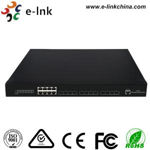 China Black Fiber Optic Switch 12 10G SFP+ Fiber ports + 8 10/100/1000M Copper RJ45 ports wholesale