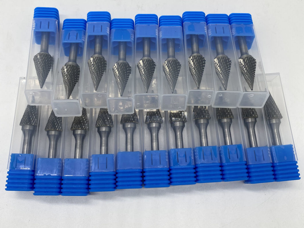 1/4 Inch Shank Burrs Tool Bit 6mm Double Cut Carving Grinder Bit Engraving Tungsten Carbide Burr Set Rotary File Tungsten Burr