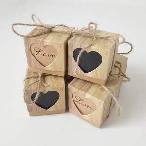 China 5x5cm Bonbonniere Wedding Favour Gift Boxes With Rope wholesale