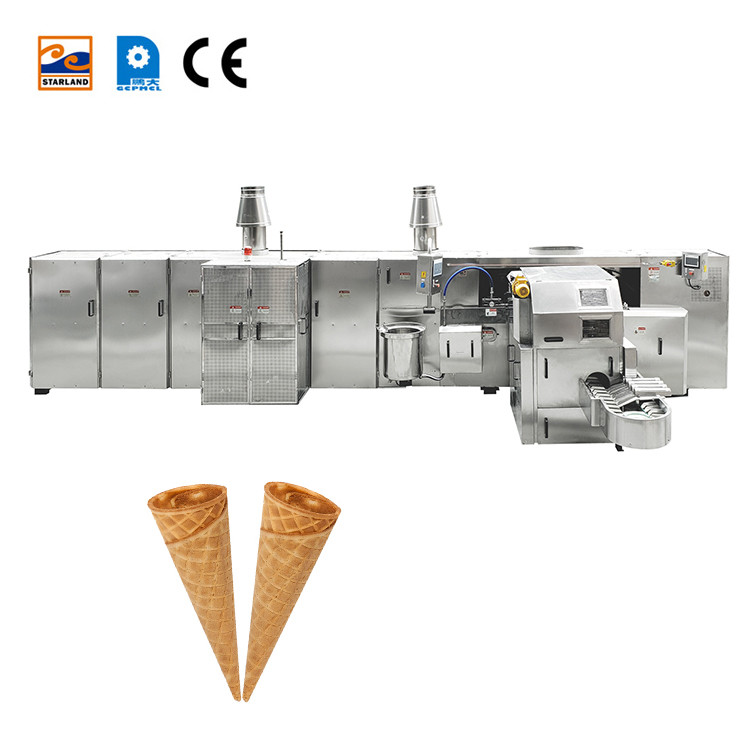 Industrial SS Sugar Cone Production Line Ice Cream Sugar Rolled Cone Baking Machine