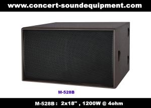 China Nightclub Sound Equipment / 2x18&quot; Direct Reflex 4ohm 1200W Subwoofer For Concert , Disco Living Event And Show wholesale