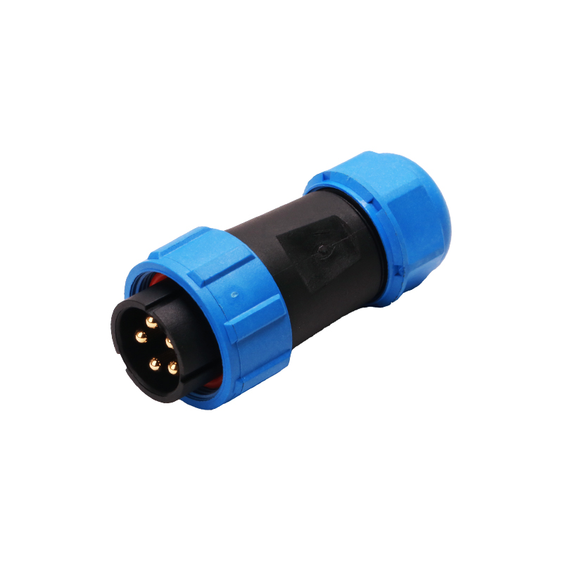 IP68 Waterproof Circular Plastic Connectors Inline Cable Plugs Brass Contact