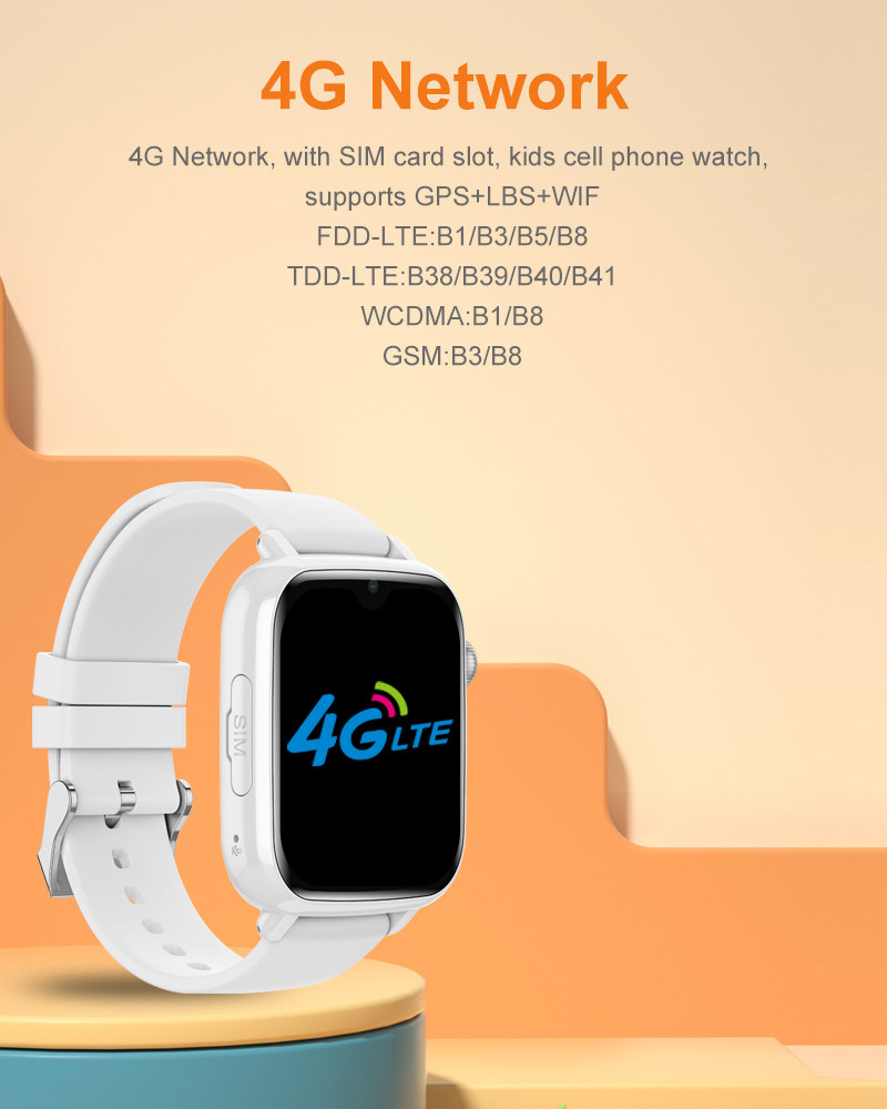 D41 4G Childrens Tracker Watch SOS GPS LBS Waterproof For Teens OEM