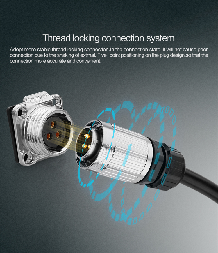 5 Pin Connector Male Female Panel Mount, CNLINKO YW-20 5 Pin Industrial Power Plug to Socket Metal Connector