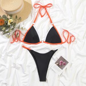 China Floral Pattern Ruffles New Style Swimwear For Beach Occasion For Swimming Sexy Comfortable Backless Nylon wholesale