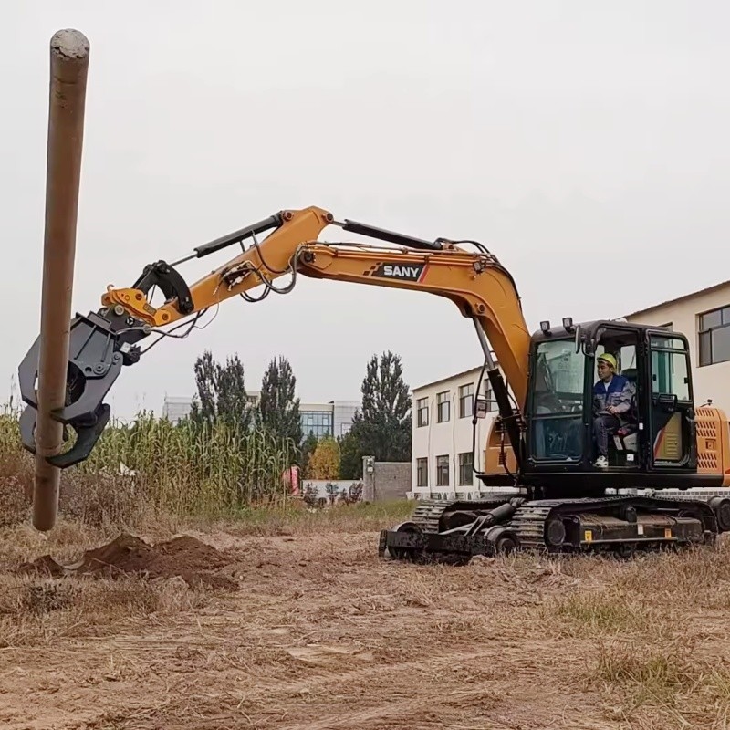 Wire Pole OEM Powerful Machine Excavator Attachments Electric Pole Excavator Rotating Pole Setter Grapple
