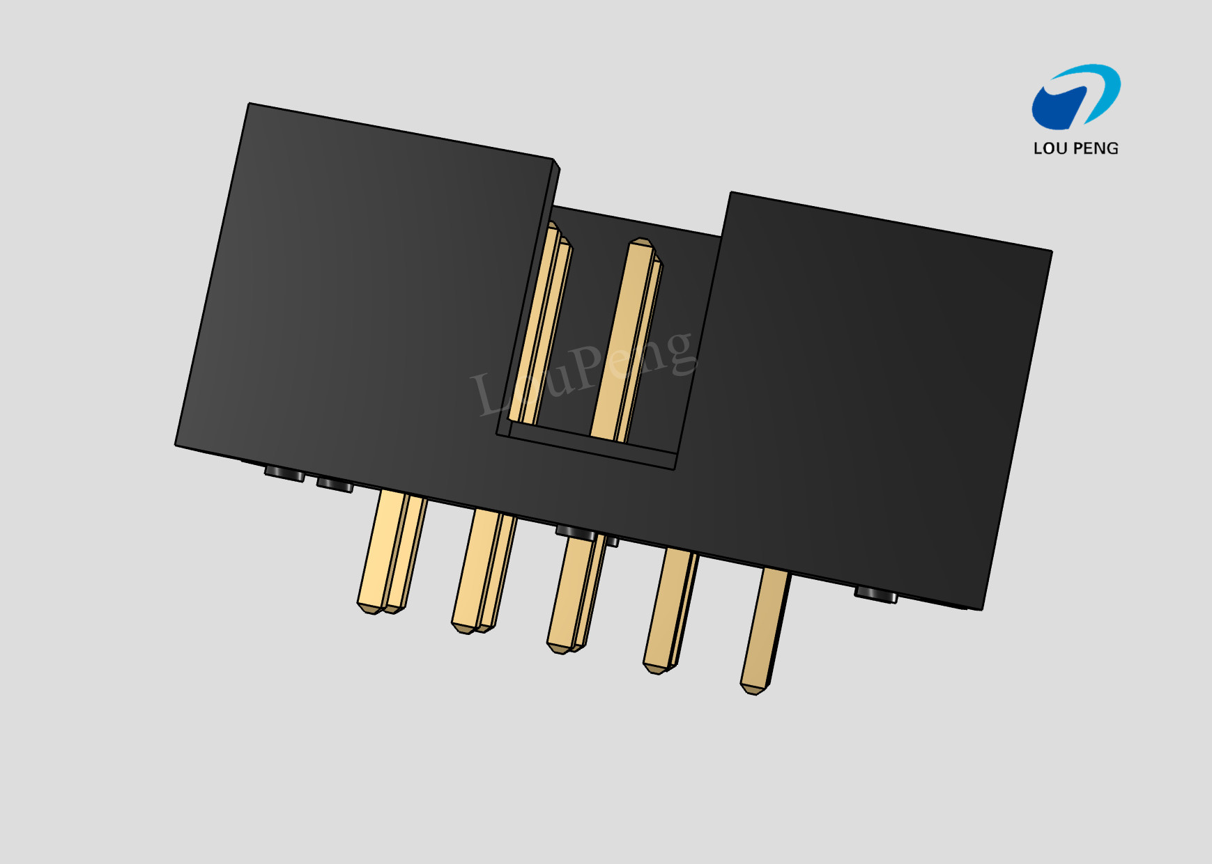 IDC Header connector, PCB Mount Receptacle, Board-to-Board, 2x5 Position, 2.0mm Pitch, Gold Flash, vertical，DIP