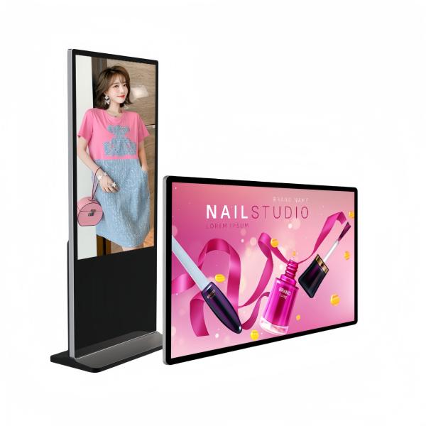 Ultrathin Freestanding Advertising Digital Signage Kiosk For Restaurants 65inch