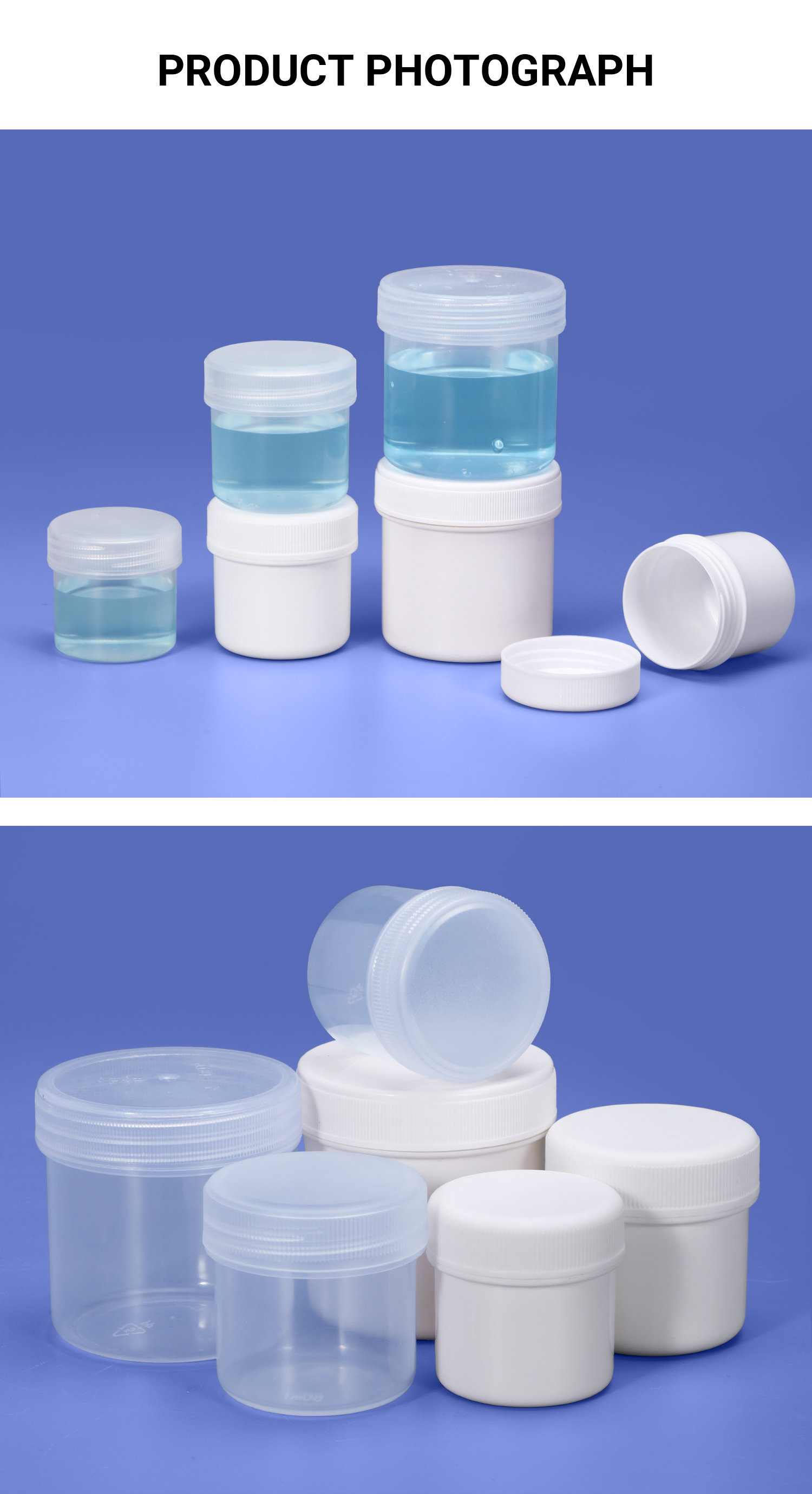 HDPE PP Empty Cookie Plastic Jar container Canister Food Storage Wide Mouth 500ml