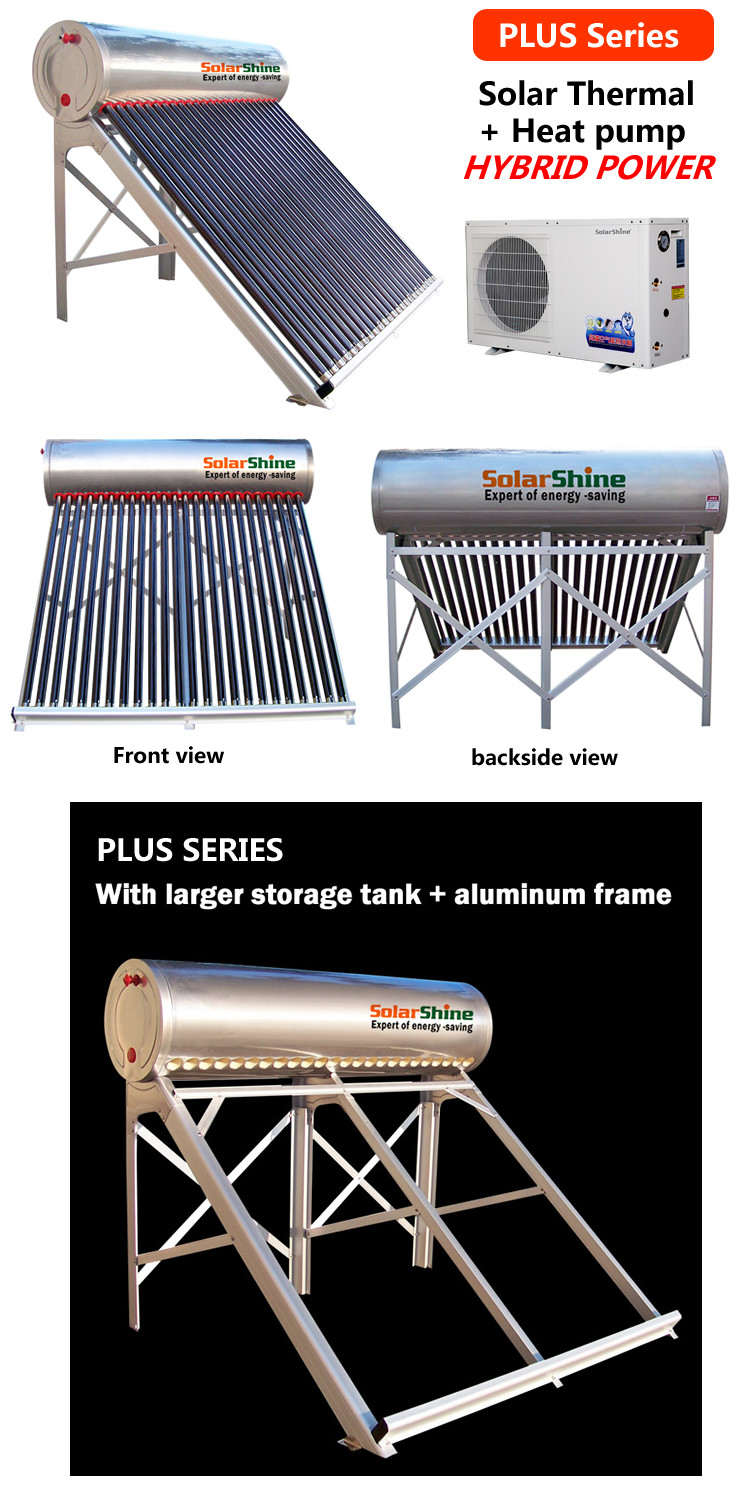 Energy Saving Solar Thermal Water Heater With Declining Roof Bracket