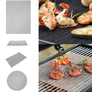 China Metal Round Hole Barbecue Grill Grill Net Barbecue Tool Non-Stick PTFE Barbecue Mat wholesale