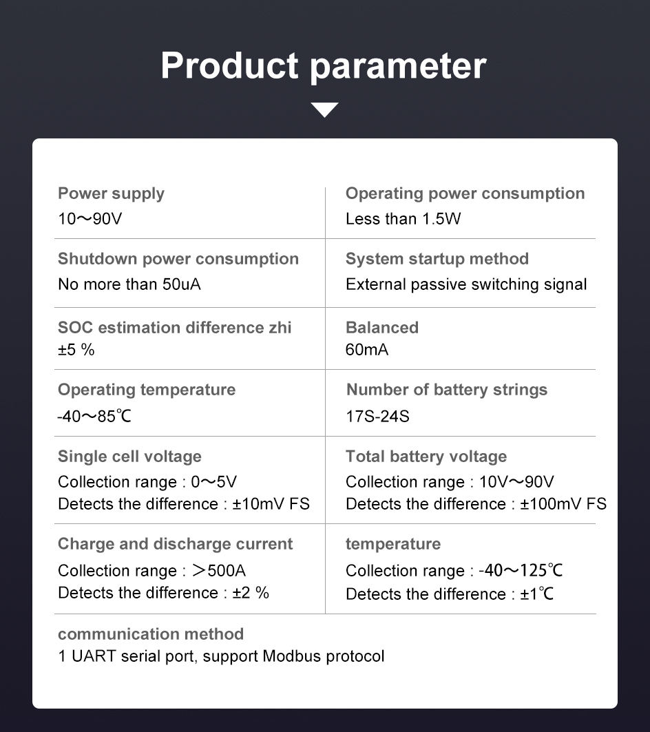 Smart Battery Protection Board , BMS with balancer 17S-24S 80A With BT UART 60V 72V