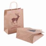 ROHS Christmas Brown Paper Grocery Bags Bulk Paper Bags With Handles CMYK